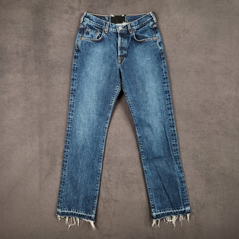 Vintage Lucky Brand 159 Jeans Womens 6/28 White‎ Label Button Fly Raw Hem USA